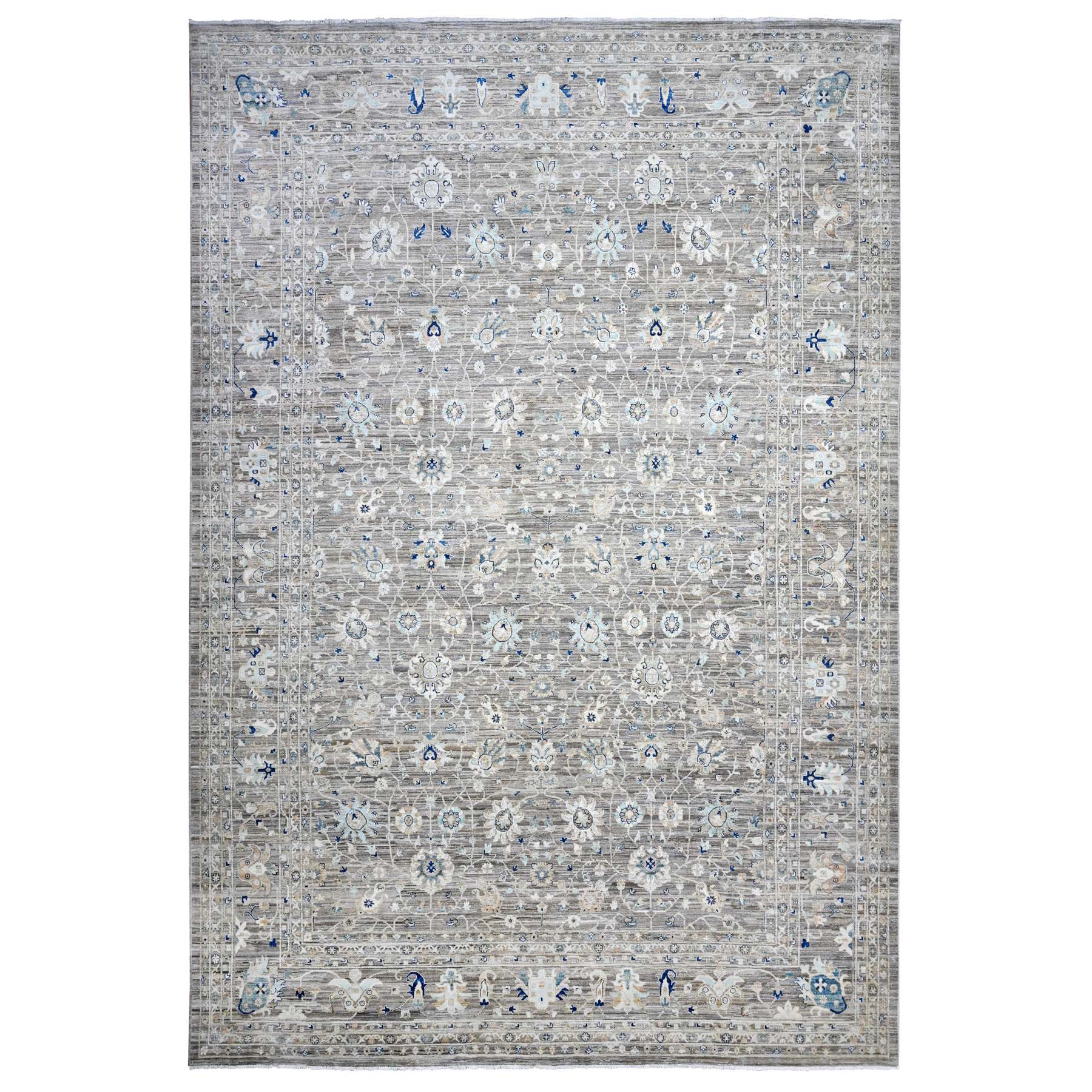 Transitional Wool Hand-Knotted Area Rug 11'11